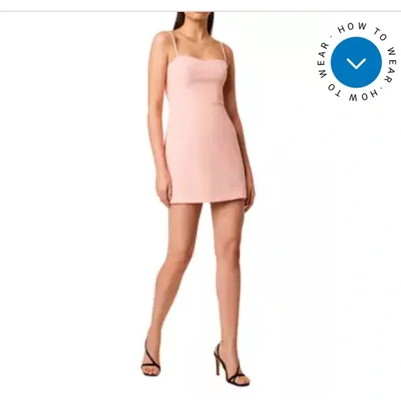strapless open back dress Beth Satin Mini Dress - Pale Pink main image 0